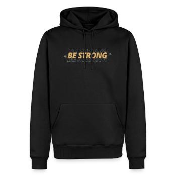 Be Strong - Men’s Premium Organic Hoodie - black - Front - Nico (187cm)
