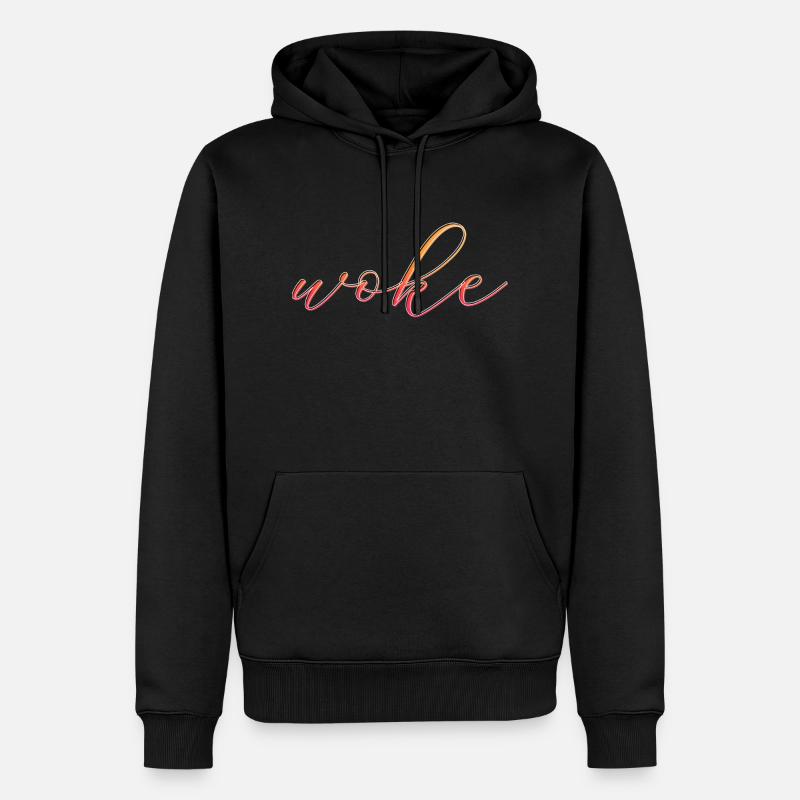 Autodérision : WOKE - Sweat à capuche Premium bio Homme - noir