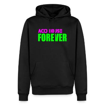 Acid house pour toujours - Sweat à capuche Premium bio Homme - noir - Devant - Nico (187cm)