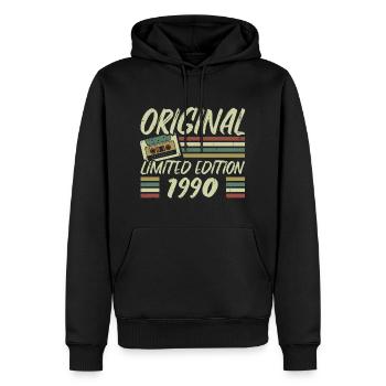 Vintage, 1990er Jahre, Retro, Geburtstagsgeschenk der 1990er Jahre - Männer Premium Bio Hoodie - Schwarz - Vorne - Nico (187cm)