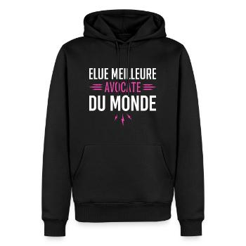 Avocate Design Drole pour Avocate - Sweat à capuche Premium bio Homme - noir - Devant - Nico (187cm)