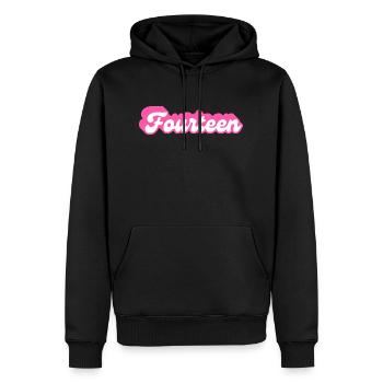Vierzehn Geburtstag - 14. Geburtstag Retro Pink - Männer Premium Bio Hoodie - Schwarz - Vorne - Nico (187cm)