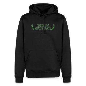Omnia Mea Mecum Porto - Männer Premium Bio Hoodie - Schwarz - Vorne - Nico (187cm)