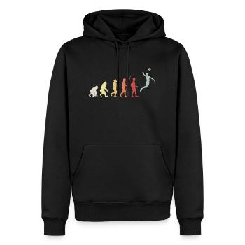Volleyballer Evolution Volleyball Geschenk Retro - Männer Premium Bio Hoodie - Schwarz - Vorne - Nico (187cm)