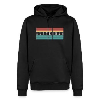 Amsterdam: Perfect Gift & Souvenir - Men’s Premium Organic Hoodie - black - Front - Nico (187cm)