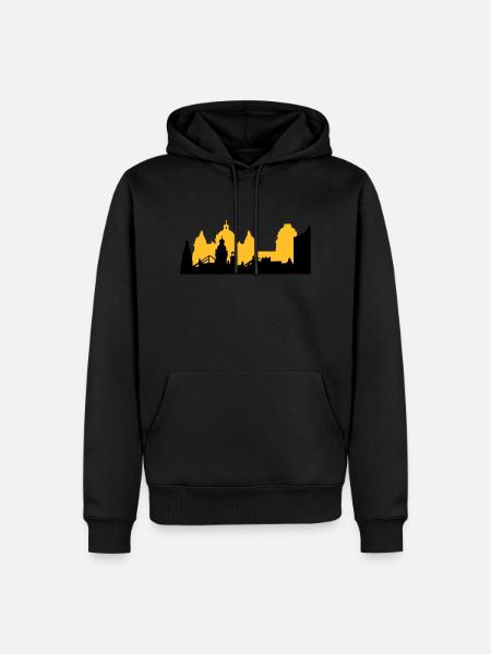 Leipzig Skyline - Männer Premium Bio Hoodie - Schwarz
