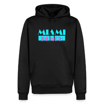 Miami Beach - Sweat à capuche Premium bio Homme - noir - Devant - Nico (187cm)