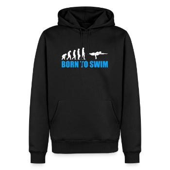 Born to Swim SChwimmer Evolution - Männer Premium Bio Hoodie - Schwarz - Vorne - Nico (187cm)