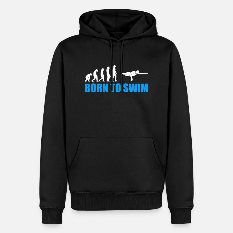 Né pour nager SChwimmer Evolution - Sweat à capuche Premium bio Homme - noir