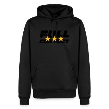 Full Contact - Sweat à capuche Premium bio Homme - noir - Devant - Nico (187cm)