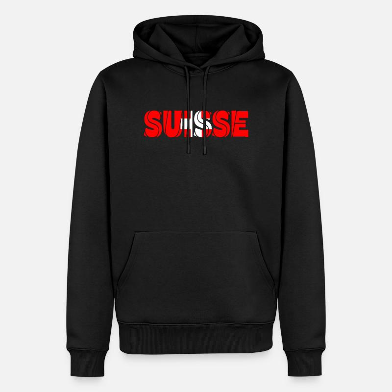 suisse - Männer Premium Bio Hoodie - Schwarz