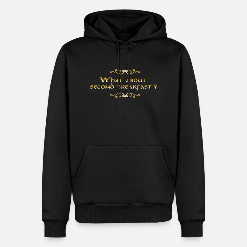 What about second breakfast golden - Sweat à capuche Premium bio Homme - noir