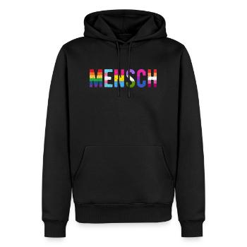 Homme LGBT LGBTQ Drapeau Arc-en-ciel Gay Pride - Sweat à capuche Premium bio Homme - noir - Devant - Nico (187cm)