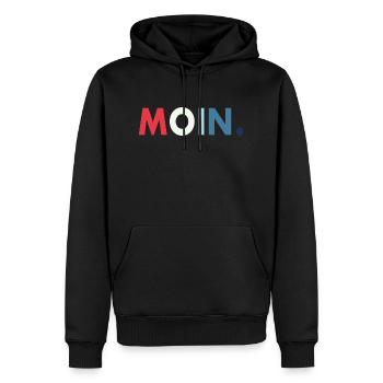 Moin Geschenk Retro - Männer Premium Bio Hoodie - Schwarz - Vorne - Nico (187cm)