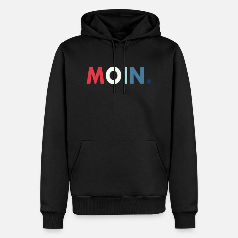 Moin Geschenk Retro - Männer Premium Bio Hoodie - Schwarz