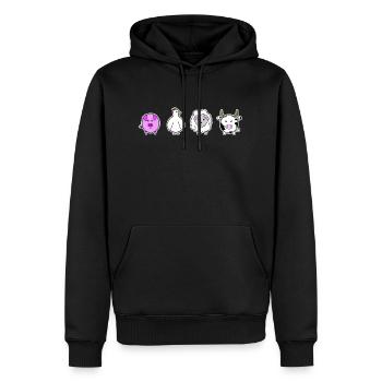 Animaux de ferme - Sweat à capuche Premium bio Homme - noir - Devant - Nico (187cm)