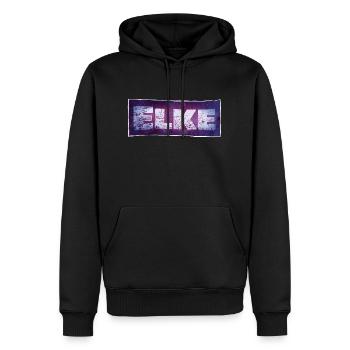 Elke - Männer Premium Bio Hoodie - Schwarz - Vorne - Nico (187cm)