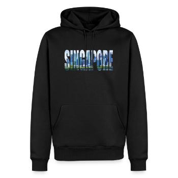 singapur - Männer Premium Bio Hoodie - Schwarz - Vorne - Nico (187cm)
