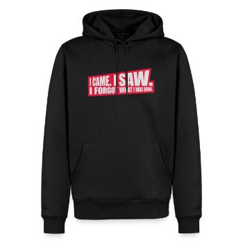 I came saw forget - Männer Premium Bio Hoodie - Schwarz - Vorne - Nico (187cm)