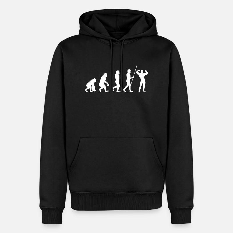 Evolution musculation - Sweat à capuche Premium bio Homme - noir