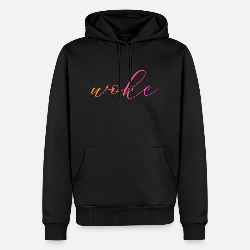 Autodérision : WOKE - Sweat à capuche Premium bio Homme - noir