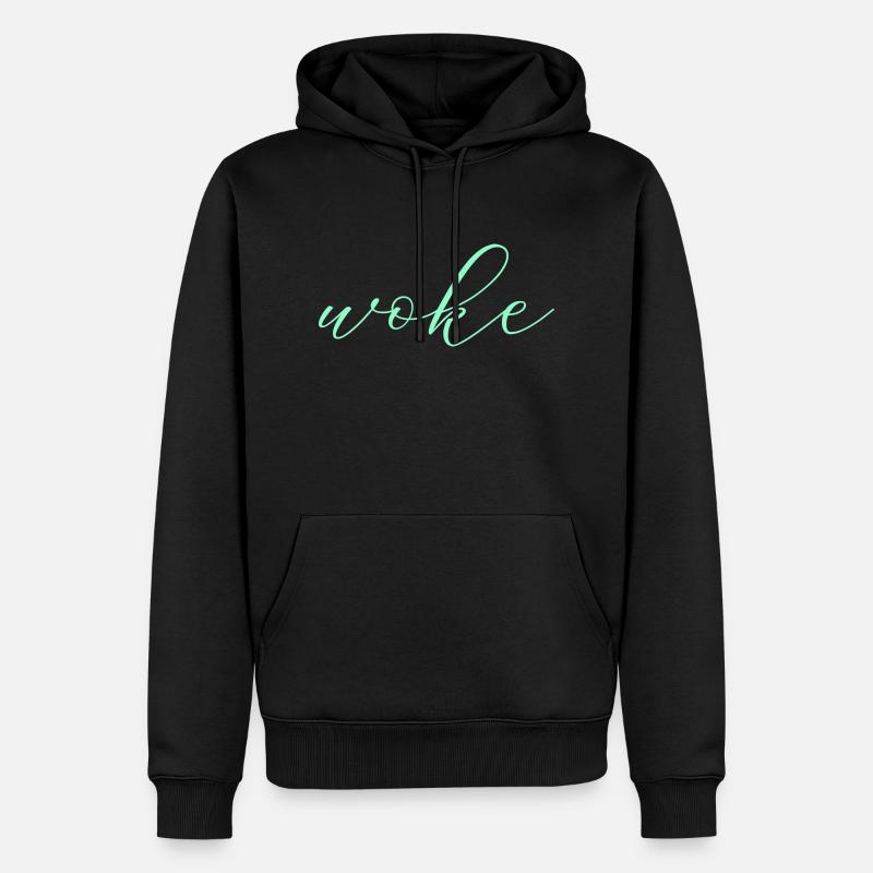Autodérision : WOKE - Sweat à capuche Premium bio Homme - noir