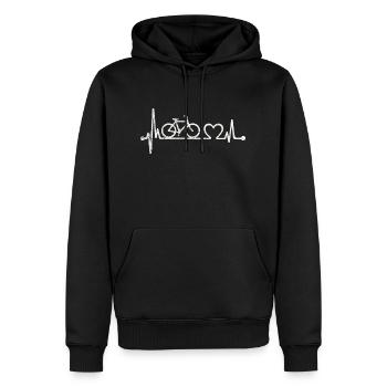 Battement de cœur de vélo - Sweat à capuche Premium bio Homme - noir - Devant - Nico (187cm)