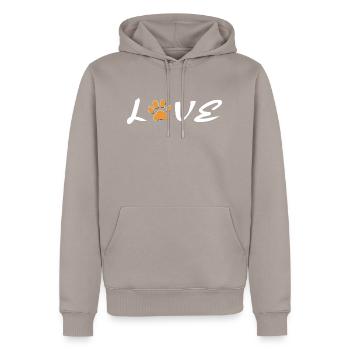 KATZENHUMOR DRÖLES GESCHENK KÄTZCHEN LIEBE KATZEN KATZE - Männer Premium Bio Hoodie - Taupe - Vorne - Nico (187cm)