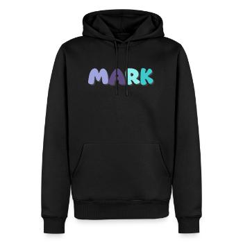 Name - Mark - Männer Premium Bio Hoodie - Schwarz - Vorne - Nico (187cm)