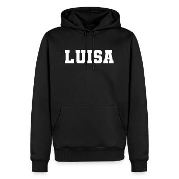 Name - Luisa - Männer Premium Bio Hoodie - Schwarz - Vorne - Nico (187cm)