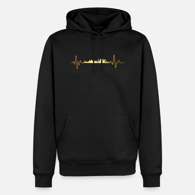 Battement de cœur Égypte - Sweat à capuche Premium bio Homme - noir