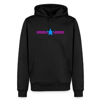 Bright Stars and Stripes - Men’s Premium Organic Hoodie - black - Front - Nico (187cm)
