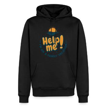 Aidez-moi, je suis sur un cadeau de vacances en famille - Sweat à capuche Premium bio Homme - noir - Devant - Nico (187cm)