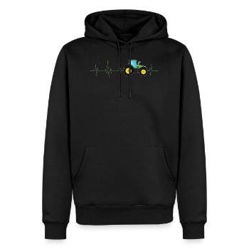 Tractor heartbeat - Men’s Premium Organic Hoodie - black - Front - Nico (187cm)