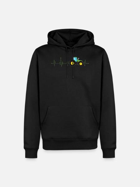 Tractor heartbeat - Men’s Premium Organic Hoodie - black