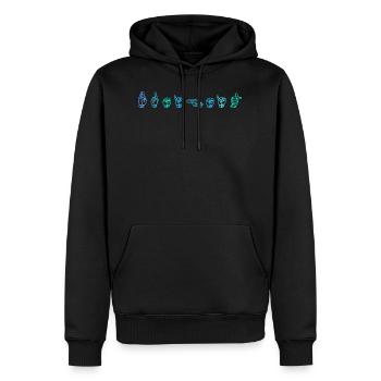 Freiheit - DGS Streetwear - Männer Premium Bio Hoodie - Schwarz - Vorne - Nico (187cm)