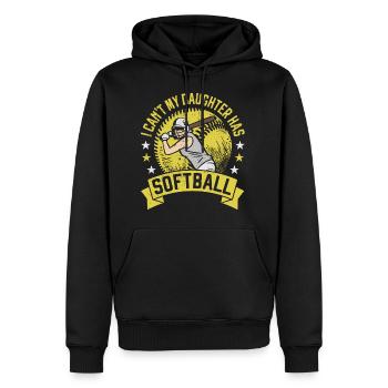 Meine Tochter hat Softball Daddy's Girl Dad Geschenk - Männer Premium Bio Hoodie - Schwarz - Vorne - Nico (187cm)