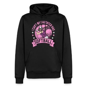 Ma fille a un cadeau de maman papa softball - Sweat à capuche Premium bio Homme - noir - Devant - Nico (187cm)