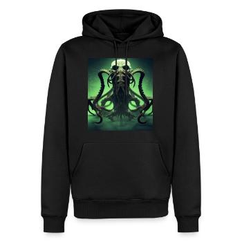 Alien meets Cthulhu on steroids - Men’s Premium Organic Hoodie - black - Front - Nico (187cm)