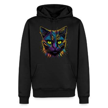 Pop Art Cat - Männer Premium Bio Hoodie - Schwarz - Vorne - Nico (187cm)