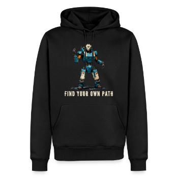 Finde deinen eigenen Weg 2 - Männer Premium Bio Hoodie - Schwarz - Vorne - Nico (187cm)