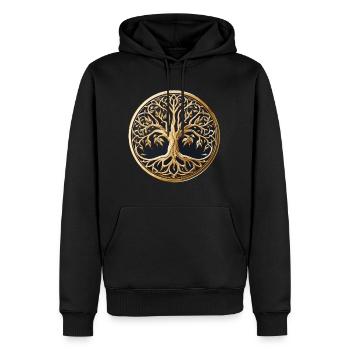 Baum des Lebens - Männer Premium Bio Hoodie - Schwarz - Vorne - Nico (187cm)