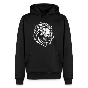 Löwenkopf in schwarz-weiß - Männer Premium Bio Hoodie - Schwarz - Vorne - Nico (187cm)