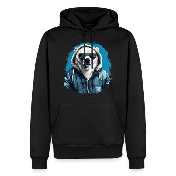 Street style bear | Polar Bear Lovers - Men’s Premium Organic Hoodie - black - Front - Nico (187cm)