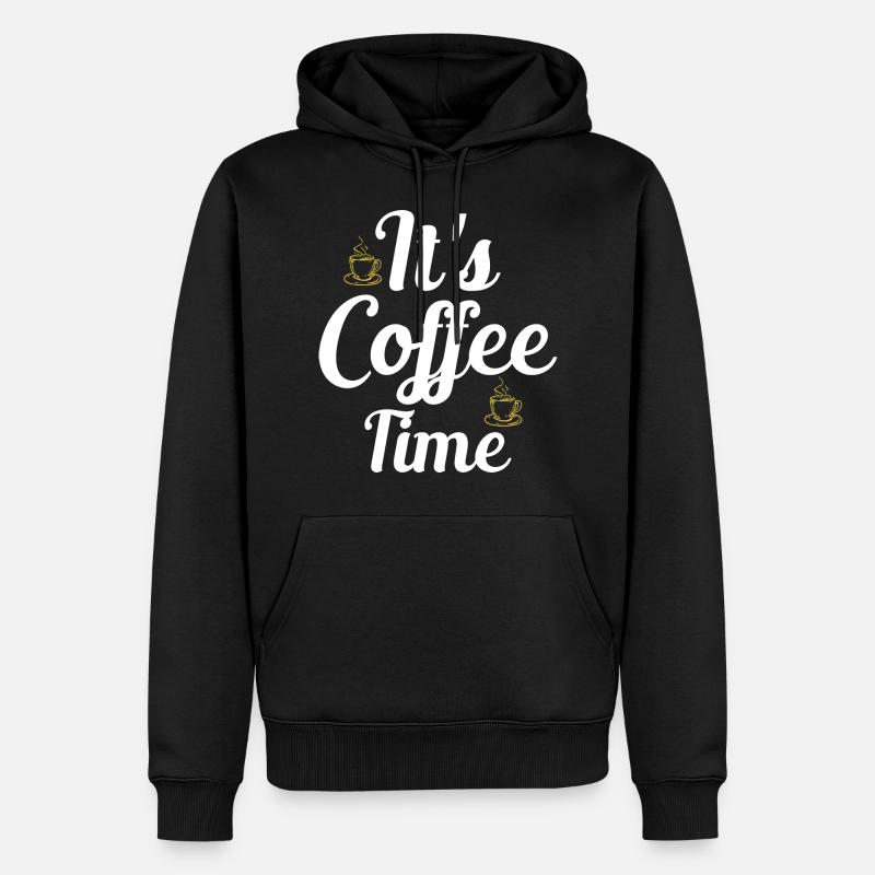 C’est l’heure du café - Sweat à capuche Premium bio Homme - noir