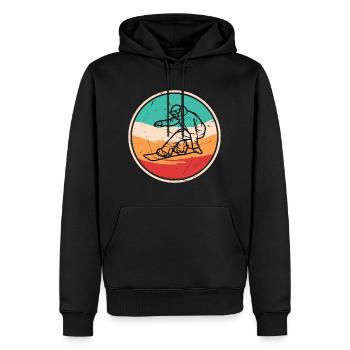 Vintage-Snowboard - Männer Premium Bio Hoodie - Schwarz - Vorne - Nico (187cm)