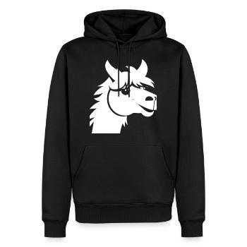 Lustige Lama-Silhouette Freche Spaß-Lamas - Männer Premium Bio Hoodie - Schwarz - Vorne - Nico (187cm)