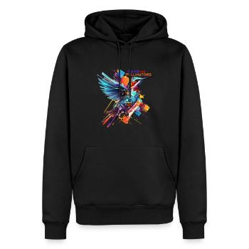 Sauvons les pollinisateurs - Sweat à capuche Premium bio Homme - noir - Devant - Nico (187cm)