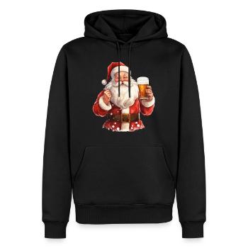 Weihnachtsmann Bier Weihnachten Prost Lustig Humor - Männer Premium Bio Hoodie - Schwarz - Vorne - Nico (187cm)