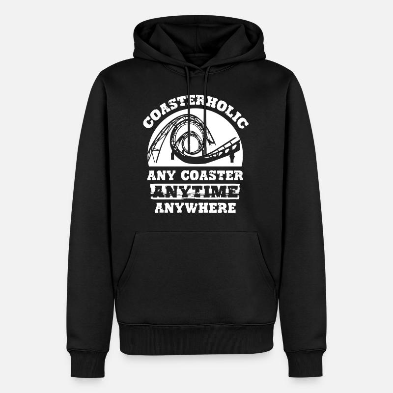Coasterholic Roller Coaster - Männer Premium Bio Hoodie - Schwarz